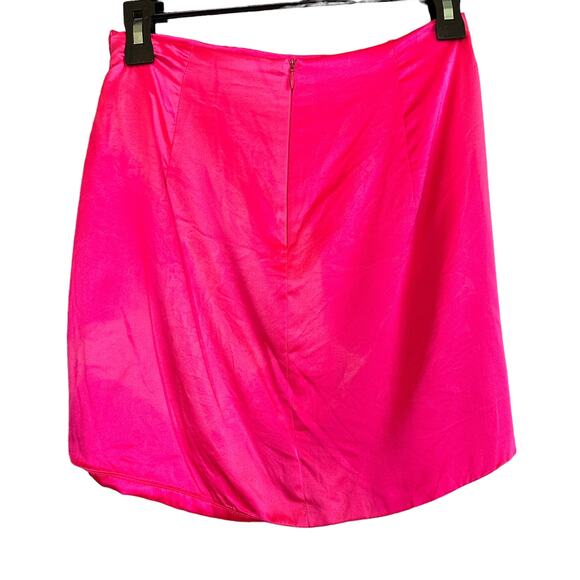 The Sei Barbie Pink Ruched Micro Mini Wrap Skirt SIZE 2 Silk Designer Party $495 - Picture 6 of 8